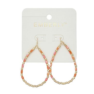 Emberly Gold Tone Beaded Teardrop Earrings