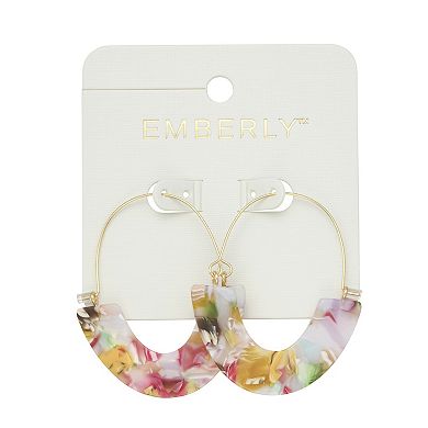 Emberly Gold Tone Half Circle Hoop Earrings