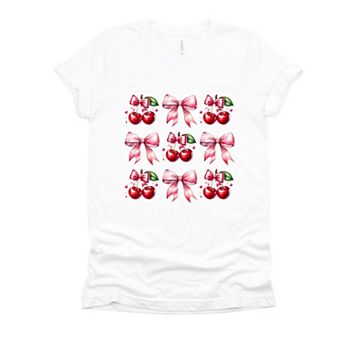 Coquette Pink Cherry Chart - Women's Short Sleeve Graphic T-Shirt