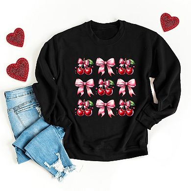 Coquette Pink Cherry Chart - Women's Graphic Sweatshirt