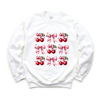 Coquette Pink Cherry Chart - Women's Graphic Sweatshirt