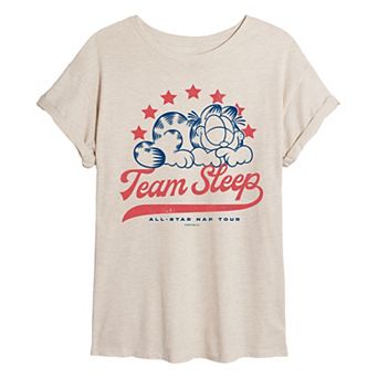 Juniors' Garfield Team Sleep Oversized Tee