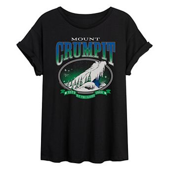 Juniors' Dr. Seuss The Grinch Mount Crumpit Hit The Slopes Oversized Tee