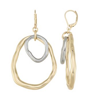 Nine West Two-Tone Organic Drop Earrings