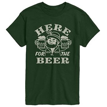 Men's Here For The Beer Distressed Graphic Tee