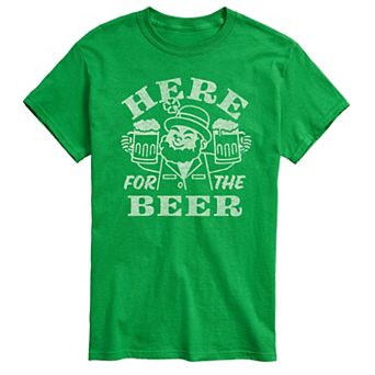 Men's Here For The Beer Distressed Graphic Tee
