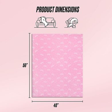 Juicy Couture Plush Crown Print Throw Blanket