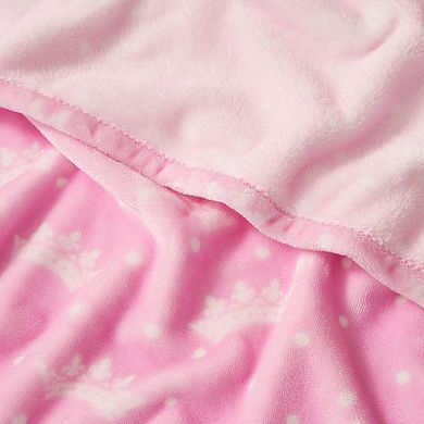 Juicy Couture Plush Crown Print Throw Blanket