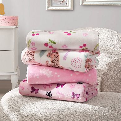 Juicy Couture Plush Crown Print Throw Blanket