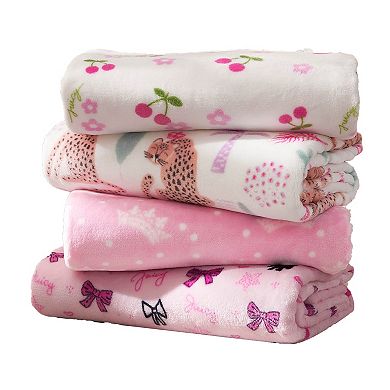 Juicy Couture Plush Crown Print Throw Blanket