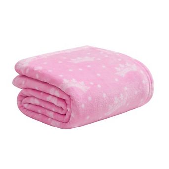 Juicy Couture Plush Crown Print Throw Blanket