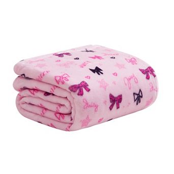 Juicy Couture Plush Crown Print Throw Blanket