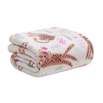 Juicy Couture Plush Crown Print Throw Blanket