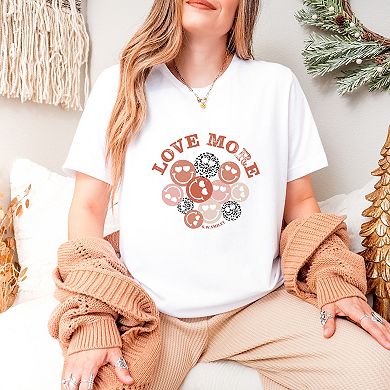 S.W.Smiley Love More Smiley Faces - Women's Short Sleeve Graphic T-Shirt