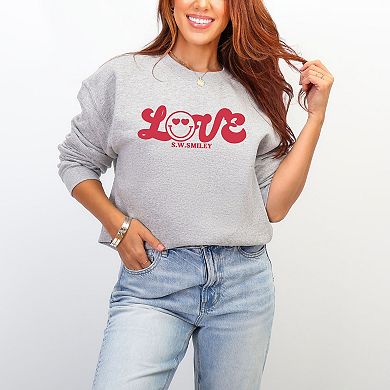 S.W.Smiley Love Cursive - Women's Graphic Sweatshirt