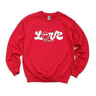 S.W.Smiley Love Cursive - Women's Graphic Sweatshirt