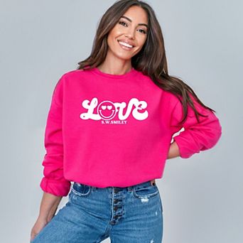 S.W.Smiley Love Cursive - Women's Graphic Sweatshirt