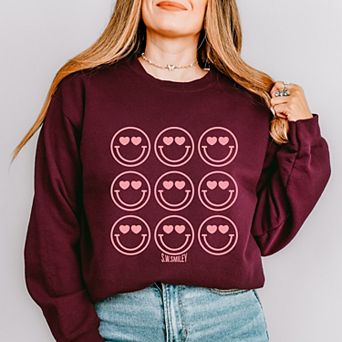 S.W.Smiley Love Smiley Grid - Women's Graphic Sweatshirt