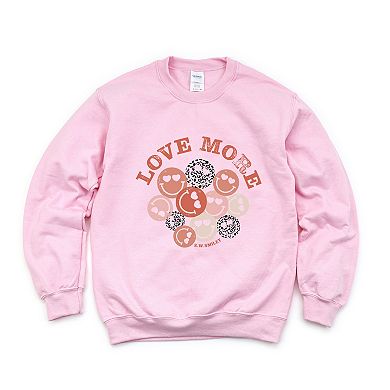 S.W.Smiley Love More Smiley Faces - Women's Graphic Sweatshirt