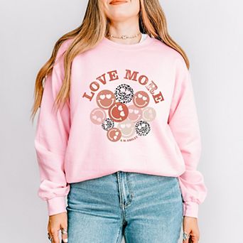 S.W.Smiley Love More Smiley Faces - Women's Graphic Sweatshirt