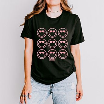 S.W.Smiley Love Smiley Grid - Women's Short Sleeve Graphic T-Shirt