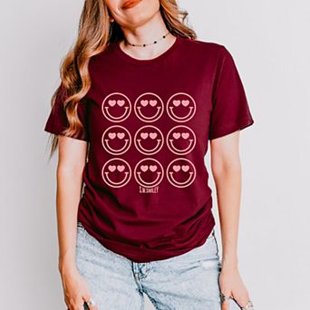 S.W.Smiley Love Smiley Grid - Women's Short Sleeve Graphic T-Shirt