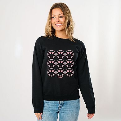 S.W.Smiley Love Smiley Grid - Women's Graphic Sweatshirt
