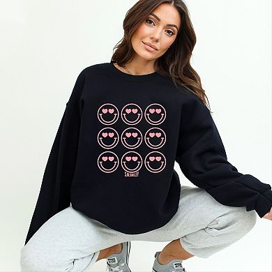 S.W.Smiley Love Smiley Grid - Women's Graphic Sweatshirt