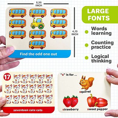 QUOKKA ABC Learning Flash Cards for Toddlers 2-4 Years Old 120 Realistic Flashcards for Kids