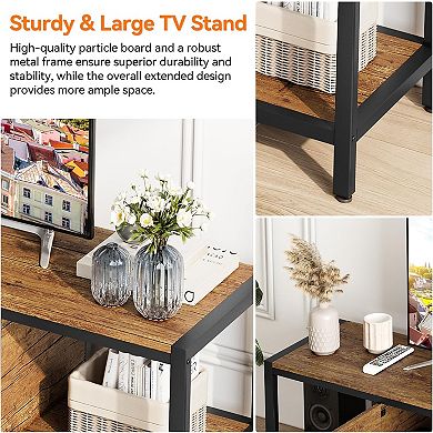 Modern TV Stands for Larger TVs, Storage Cabinet & Adjustable Feet