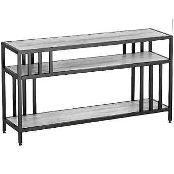 Sturdy 58" TV Stand for up to 65" TVs, Media Console with Open Shelves & 4-Tube Support