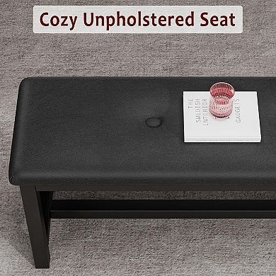 Extendable 3-Piece Dining Set: Table & 2 Benches for 4-6, Space-Saving for Kitchen Apartment