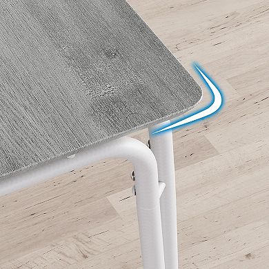 Compact Dining Set for 2: Square Table with Storage & 2 Upholstered Chairs, Metal Frame