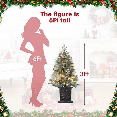 1-Pack Small Pre-Lit Christmas Trees for Indoor Outdoor Decor & Parties