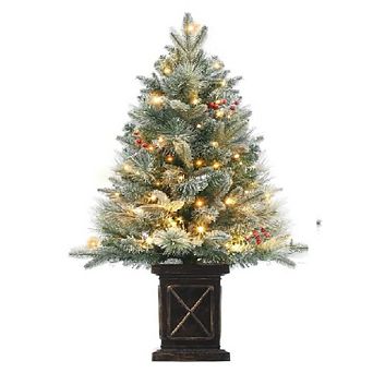 1-Pack Small Pre-Lit Christmas Trees for Indoor Outdoor Decor & Parties