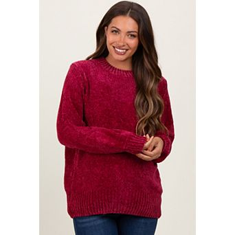 Maternity Chenille Knit Balloon Sleeve Sweater