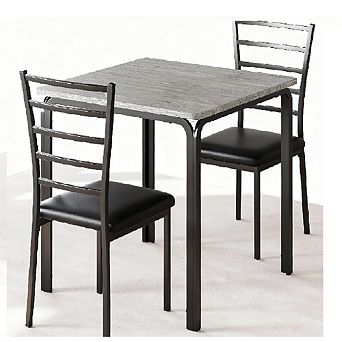 Dining Table with 2 Chairs Set Table and 2 Chairs Kitchen Table for 2 Seater MDF Metal