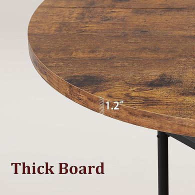 4-Person Round Dining Table with Storage Shelf & Metal Legs for Kitchen, Apartment