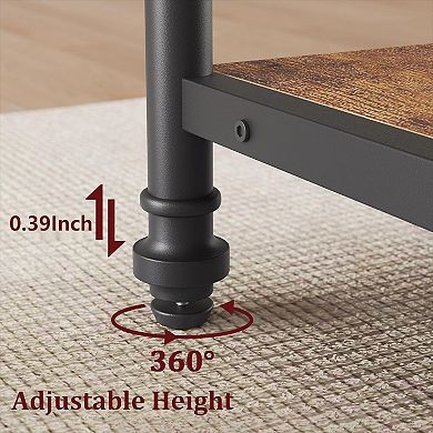 4-Person Round Dining Table with Storage Shelf & Metal Legs for Kitchen, Apartment