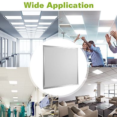 2-Pack 2FT 48W LED Panel Light 4800LM 7500K Edge-Lit Troffer Recessed Ceiling Fixture