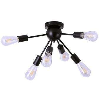 Bromi Design Riley 6 Light Flush Mount Ceiling Fixture in Black