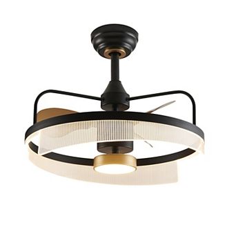 19.6 in LED-Light Black Ceiling Fan With Light