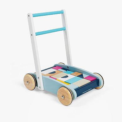 Wooden Baby Walker with Blocks