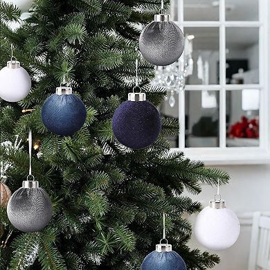 25 Pack Christmas Tree Decorations,2.36"(6 cm)Velvet Ball Ornaments Shatterproof Plastic Decorations