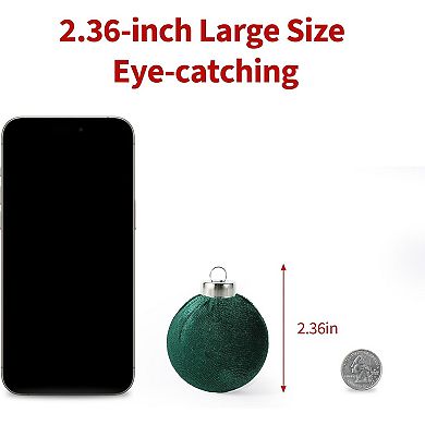 25 Pack Christmas Tree Decorations,2.36"(6 cm)Velvet Ball Ornaments Shatterproof Plastic Decorations