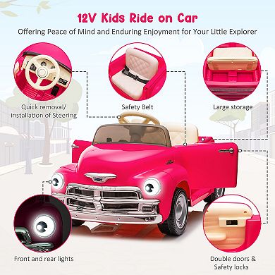 12V Kid Ride On Car,Licensed Chevrolet 3100 Pickup Battery Powered Electric Vehicle + Remote Control