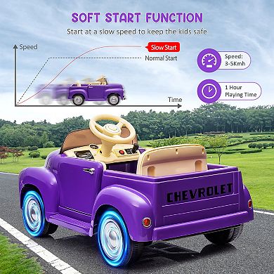 12V Kid Ride On Car,Licensed Chevrolet 3100 Pickup Battery Powered Electric Vehicle + Remote Control
