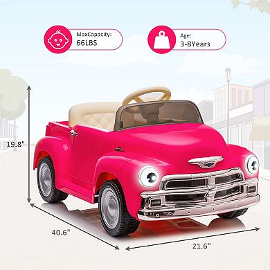 12V Kid Ride On Car,Licensed Chevrolet 3100 Pickup Battery Powered Electric Vehicle + Remote Control