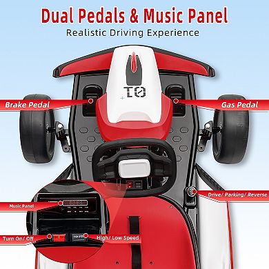 24V Go Kart for 6-12 Year Old,Child Electric Drift Go-Kart with Music Mode,Electric Drifting Go Cart