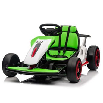 24V Go Kart for 6-12 Year Old,Child Electric Drift Go-Kart with Music Mode,Electric Drifting Go Cart